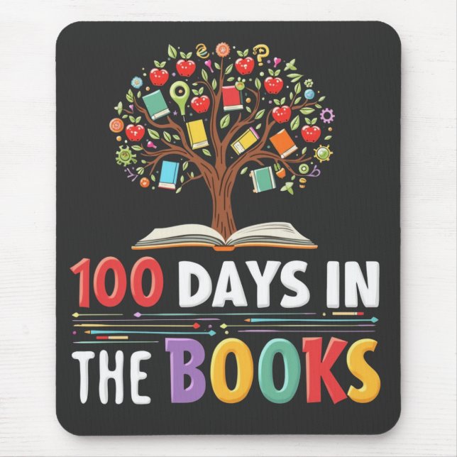 Mousepad 100 dias nos Livros Dias do Professor de Livros Es (Frente)