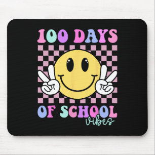Mousepad 100 Dias Vibes Sorriem Professora Garota 100 Dia D