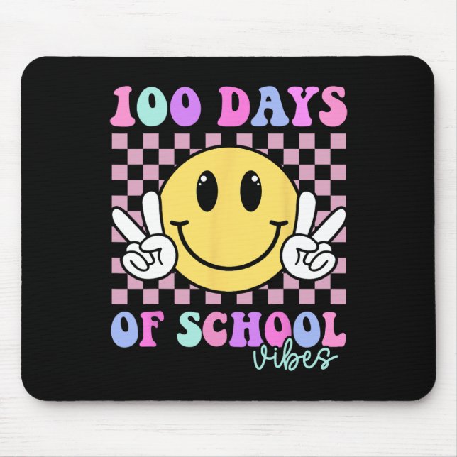 Mousepad 100 Dias Vibes Sorriem Professora Garota 100 Dia D (Frente)
