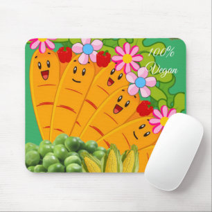 Mousepad 100% Vegan Carrots Mouse Pad! Pad do mouse