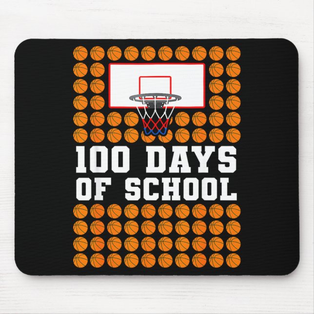 Mousepad 100th Day Of School Basketball Kids 100 Days Of Sc (Frente)