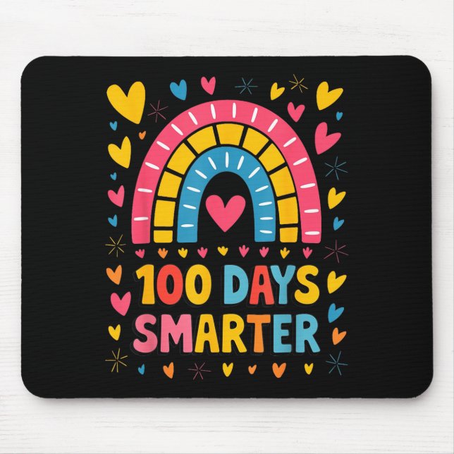 Mousepad 100th Day Of School Teacher 100 Days Smarter Rainb (Frente)