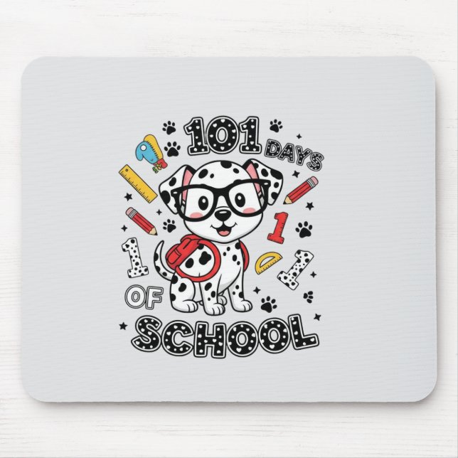 Mousepad 101 Days of School Cute Dog T-Shirt | Back to Scho (Frente)