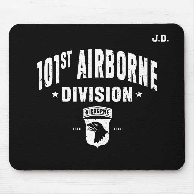 Mousepad 101 Divisão de Transporte Aéreo de ruas - Preto Pe (Frente)