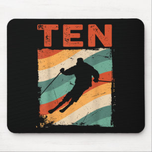 Mousepad 10.º aniversário do Esqui de Esqui com Esqui de 10