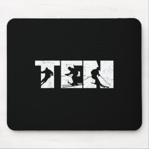 Mousepad 10.º aniversário do Esqui de Esqui com Esqui de 10