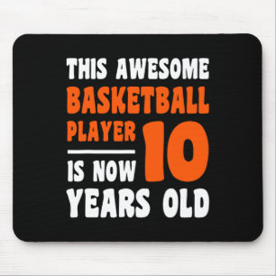 Mousepad 10 anos Feliz 10.º Aniversário de Basquete 10.º Bi