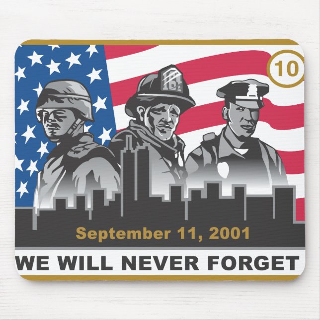 Mousepad 10 design do aniversário 3-Heroes do ano 9/11 (Frente)