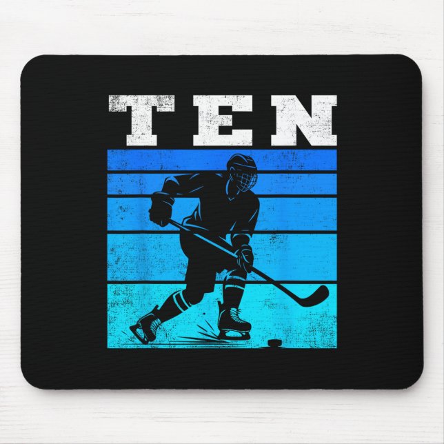 Mousepad 10th Birthday Ice Hockey Boys Ten Hockey Birthday  (Frente)