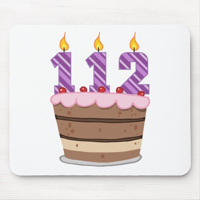 Mousepad 112 anos no Bolo de Aniversário (Frente)
