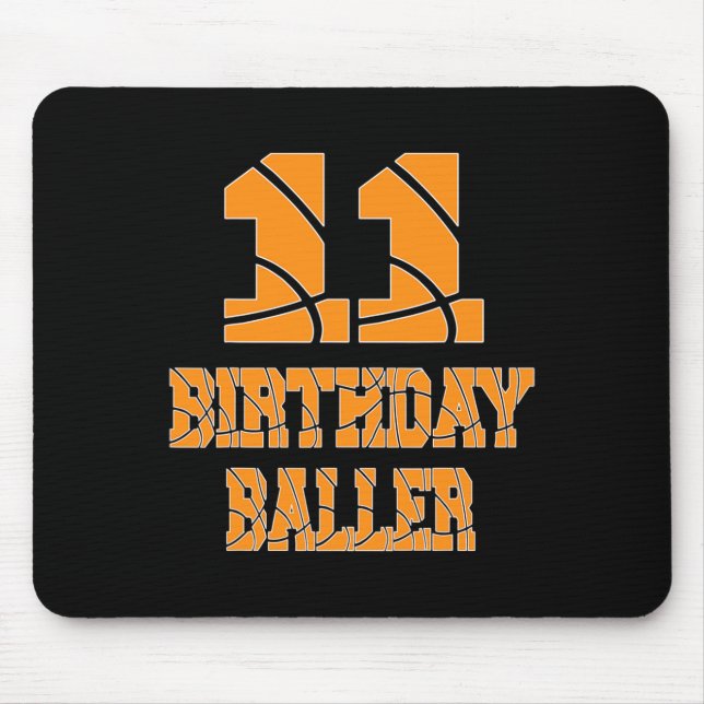 Mousepad 11 Birthday Baller Boy 11 Anos De Basquete T (Frente)