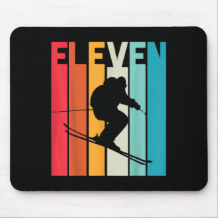 Mousepad 11 Birthday Boy Retro Ski Lover Skier 11 Anos O