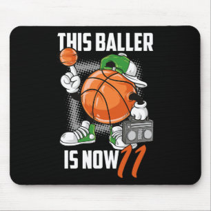 Mousepad 11 Birthday Bysketbyll Player Divertido 11 Anos K