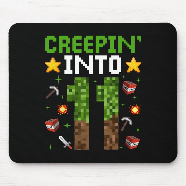 Mousepad 11 Birthday Gamer Pixel Creepin" Em 11 Vídeo G (Frente)