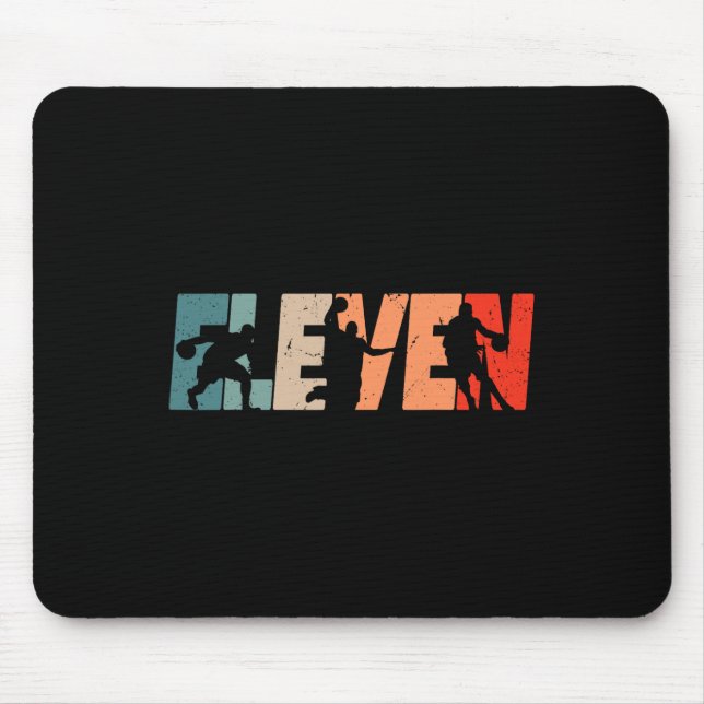 Mousepad 11 Birthday Retro Bysketbyll 11 Anos Old Boy Gi (Frente)