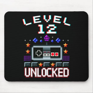 Mousepad 12 Birthday Boy Nível 12 Vídeo Engraçado Desbloque