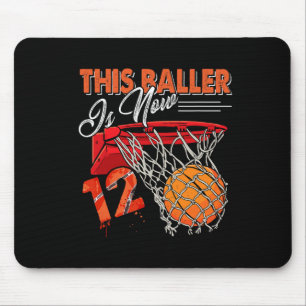 Mousepad 12 Birthday Bysketbyll Diversão 12 Anos Crianças G