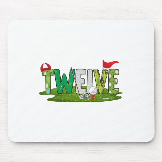 Mousepad 12 Birthday Golf Theme 12 Anos Crianças Esportes P (Frente)