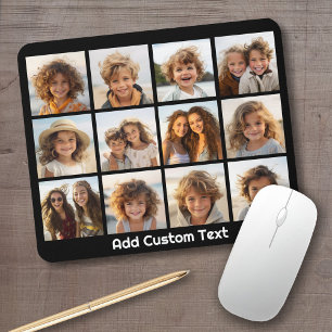 Mousepad 12 Colagem de Instagram de Fotos com Fundo Preto