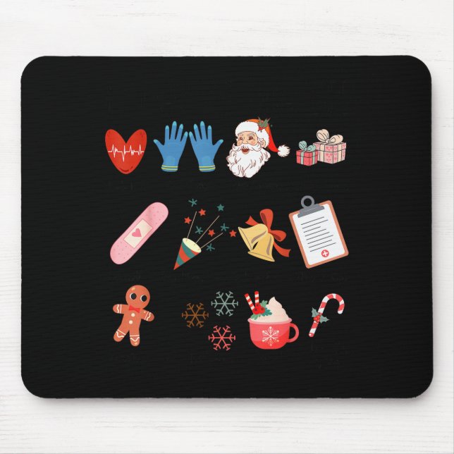 Mousepad 12 Days Of Cna Life Nurse Merry Christmas Pajamas  (Frente)