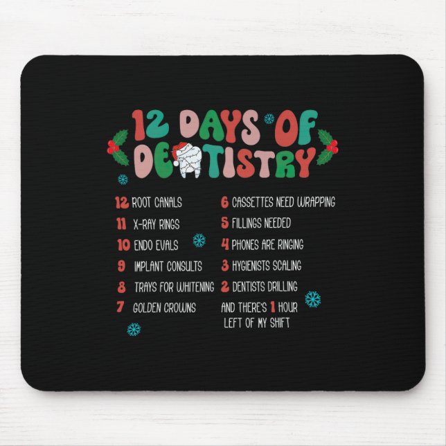 Mousepad 12 Dias De Dentista Natal Dentista Hygie Dental (Frente)