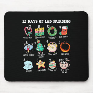 Mousepad 12 Dias De Enfermeiro De Enfermagem De Mão De Obra