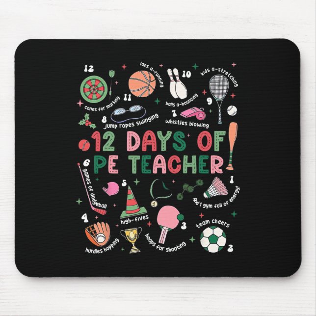 Mousepad 12 Dias De Professor De Educação Física Educação F (Frente)