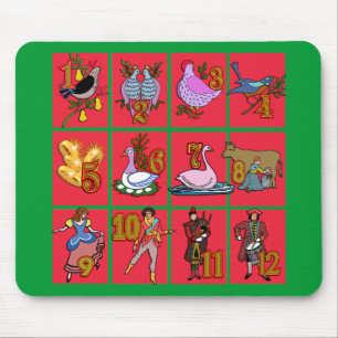Mousepad 12 dias de t-shirt do Natal, roupa, presentes