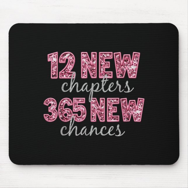 Mousepad 12 New Chapters 365 New Chances Happy New Year Par (Frente)