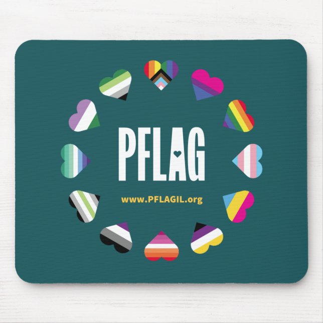 Mousepad 12 Placa do Mouse PFLAG no Círculo do Coração (Frente)