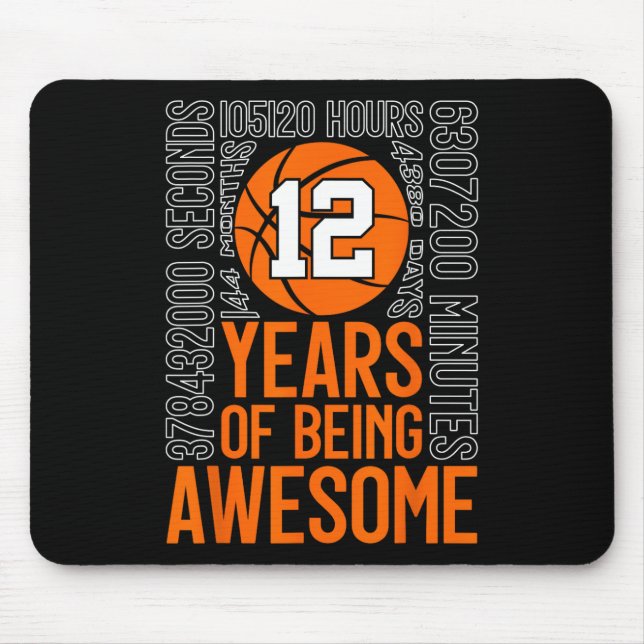 Mousepad 12 Years Of Being Awesome Sketll 12th Birthday  (Frente)