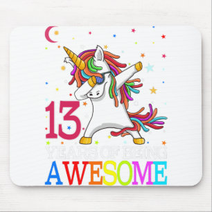 Mousepad 13 Birthday Dabbing Unicorn Party Gift 13 Anos