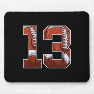Mousepad 13 de Futebol - Garoto de aniversário de treze ano