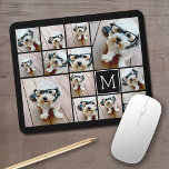 Mousepad 13 Monograma de Colagem de Fotos - Cor de Edição<br><div class="desc">Um design com fundo básico. Use até treze fotos quadradas para criar um presente exclusivo e pessoal. Se precisar ajustar as fotos,  clique na ferramenta personalizar para fazer alterações.</div>
