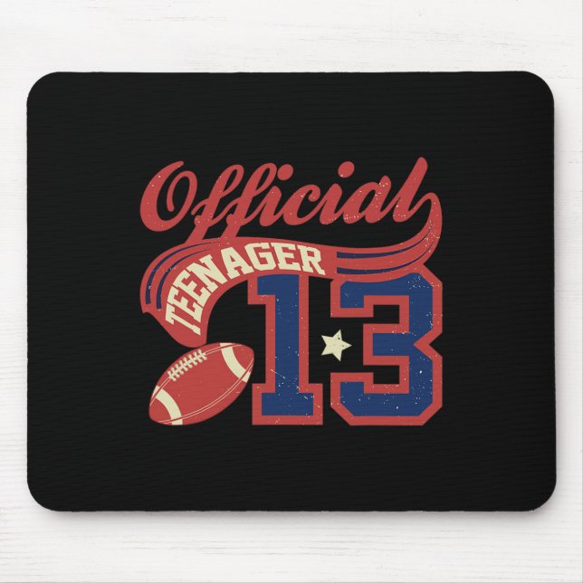 Mousepad 13th Birthday Boy Official Teenager 13 Yrs Old Foo (Frente)
