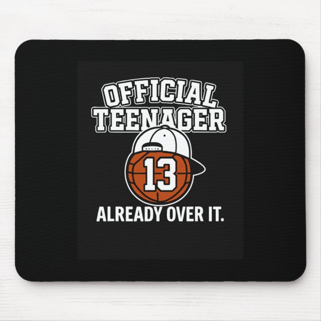 Mousepad 13th Birthday Official Teenager Funny Teen Sketll  (Frente)