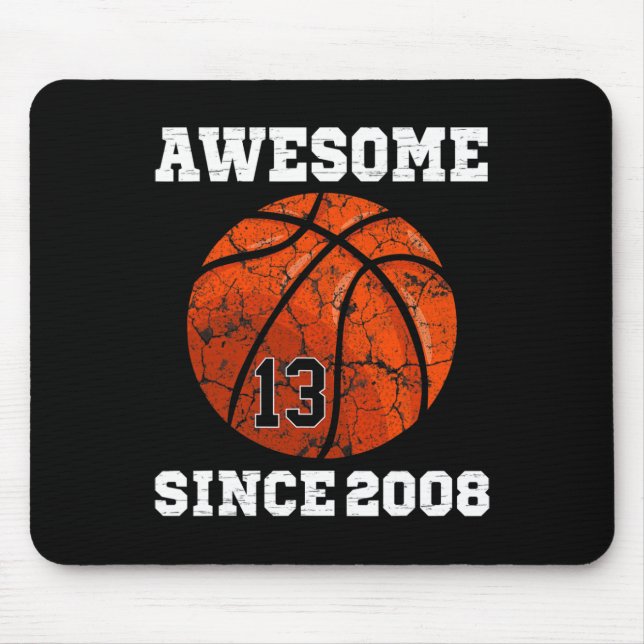 Mousepad 13th Birthday Sketll Lover Gift 13 Years Old Vinta (Frente)