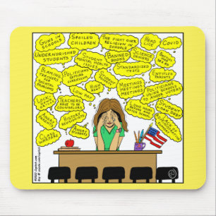 Mousepad 1409 Estresse Do Professor E Cartoon Preocupante