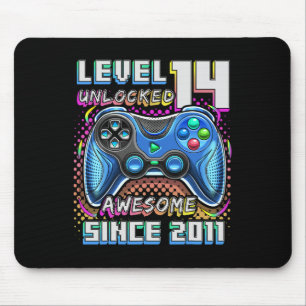Mousepad 14 Birthday Boy Nível 14 Gamer 14 Anos Vídeo Gam