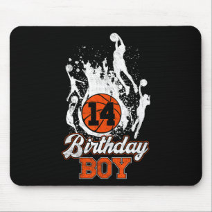 Mousepad 14 Birthday Bysketbyll Theme Birthday Boy 14 anos