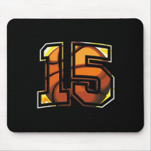 Mousepad 15 Birthday Bysketbyll Gift Para Jogador Número 15
