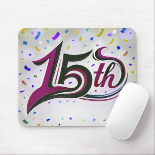 Mousepad 15 Texto com Confetti de Partido