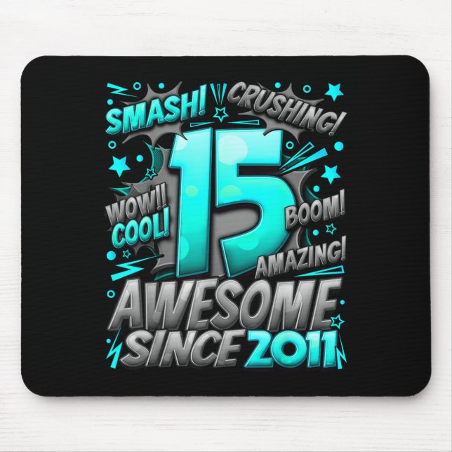 Mousepad 15 Year Old For Boys 15th Birthday Boy 15 Year Old (Frente)
