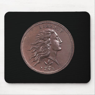Mousepad 1793 grandes centavos de fluxo do cabelo