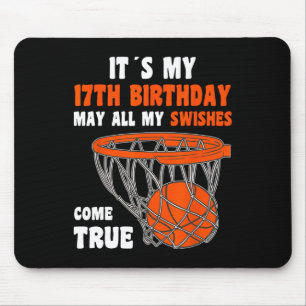 Mousepad 17 anos Feliz 17.º aniversário Basquete 17.º Bi