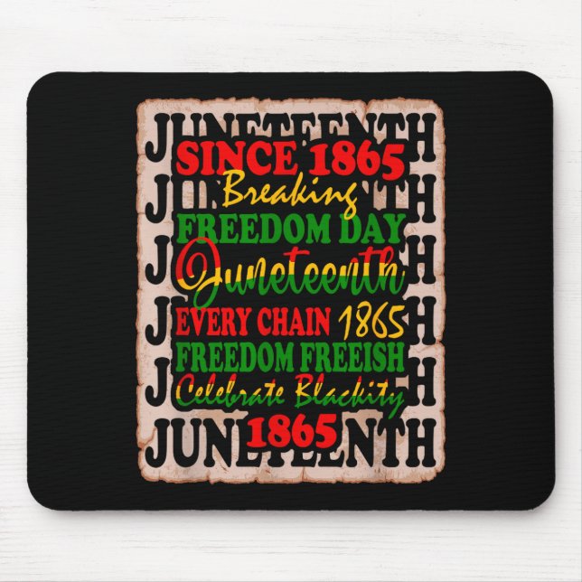 Mousepad 1865 dia da liberdade juneteenth celebra negritude (Frente)
