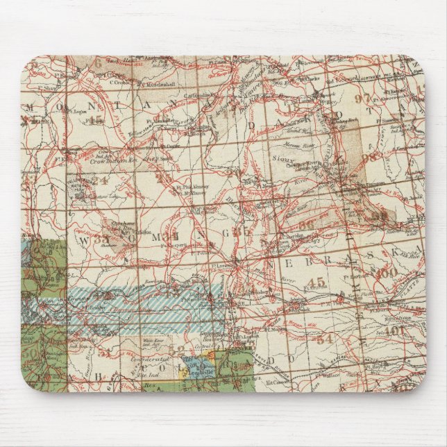 Mousepad 1880 Mapa de progressos dos inquéritos geográficos (Frente)