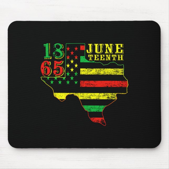Mousepad 18 de junho de 1865 Mapa Americano Bandeira Afro M (Frente)