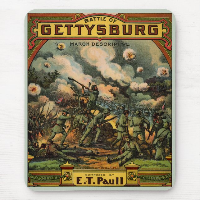 Mousepad 1917 A Batalha do cobrir de Gettysburg (Frente)