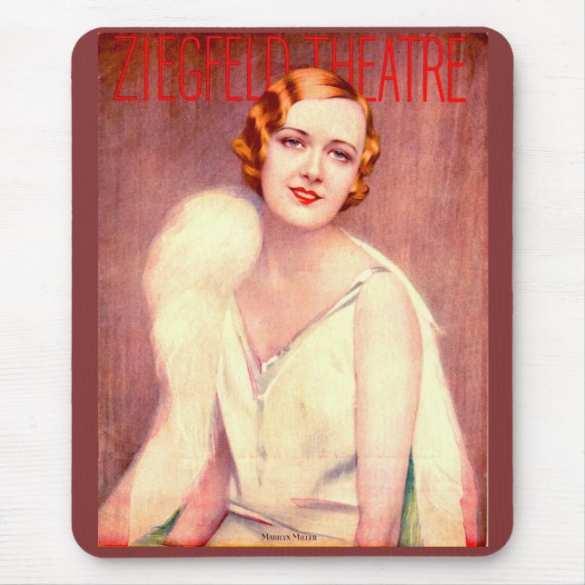 Mousepad 1928 cobrir do Teatro Ziegfeld Marilyn Miller (Frente)